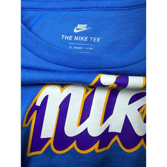 Nike Toddler Boy 2T Blue Long Sleeve T-Shirt - Picture 4 of 5